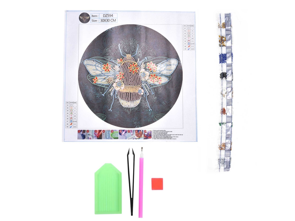 Kit de Pintura Diamantes 5d Diy Abelha Padrão Decorativo Presente S/MARCA