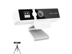 Webcam Usb W9 4k Hd Com Microfone Embutido, Foco Automático E Proteção De Privacidade - Branca