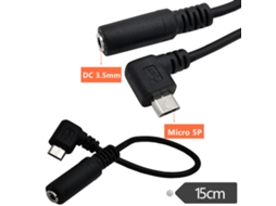 2 Cabos Micro Usb para Áudio de 3,5 Mm Curva 90 Graus V8 AQUAFORGE