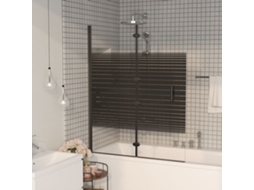 Vidaxl Divisória De Chuveiro Dobrável Esg 100x140 Cm Preto