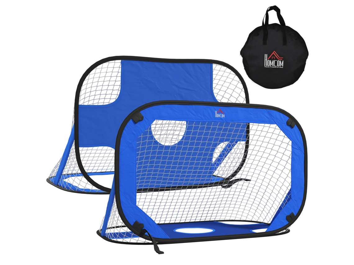 Gols de futebol, Gol portátil, Gol portátil, Conjunto de 2 mini gols, Celular com bolsa de transporte, Dobrável, Azul, 123 x 80 x 80 cm Ovo