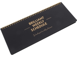 Agenda Hebdomadaire Noir Em Papier Léger Planificação Bloco De Notas Portátil Para Enseignants Et Voyageurs