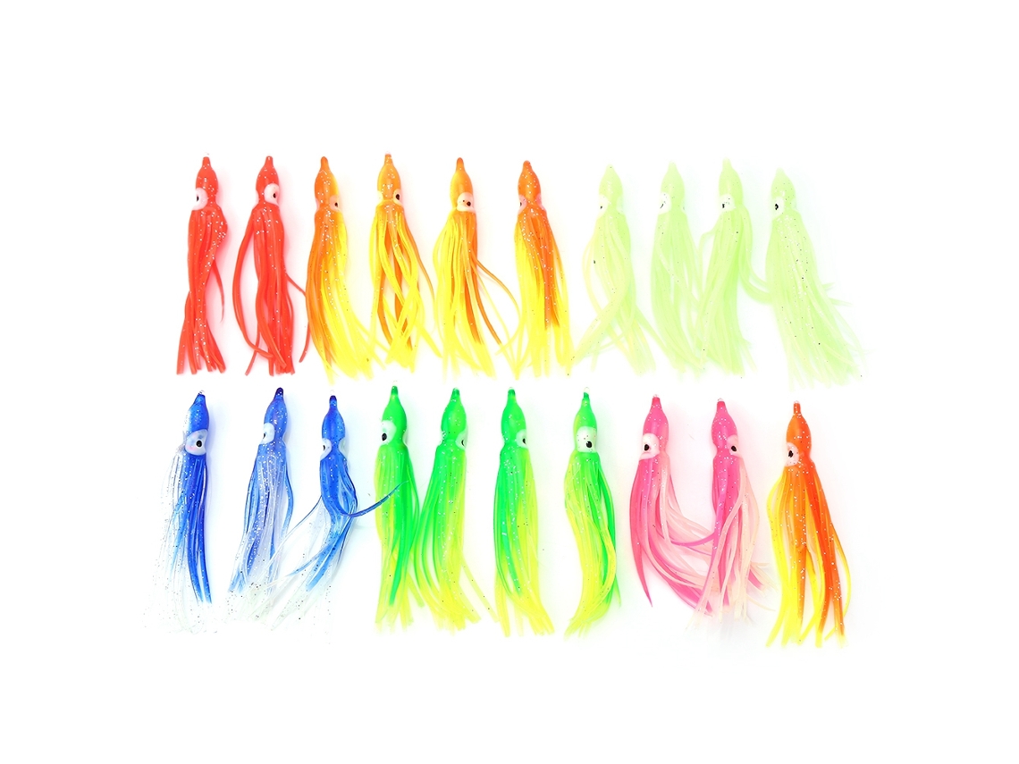 Isca de Lula Molhada 9cm Pesca Mar Salgada 20pcs