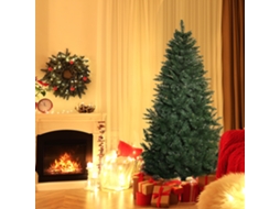 Árvore De Natal Artificial Plegável Com Base Removível 180cm - Verde
