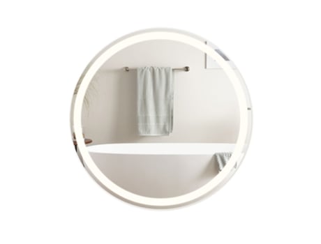 Espelho Iluminado Banheiro 80 Cm Led Redondo Ip44 Interruptor Táctil Anti-Condensação Ajustável 3000K-6500K NETTLIFE