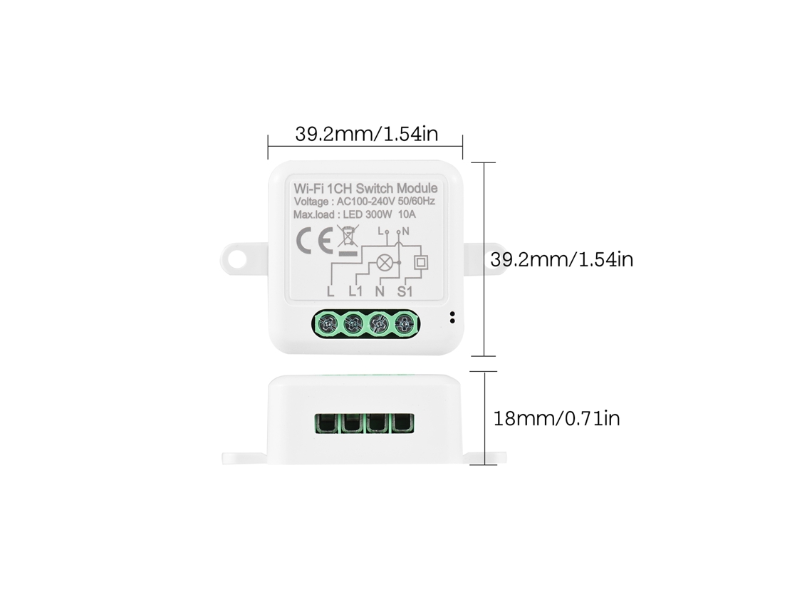 Laxiscreed Módulo De Interruptor Wi-fi 1 Canal Com Comando De Voz E Aplicação Móvel