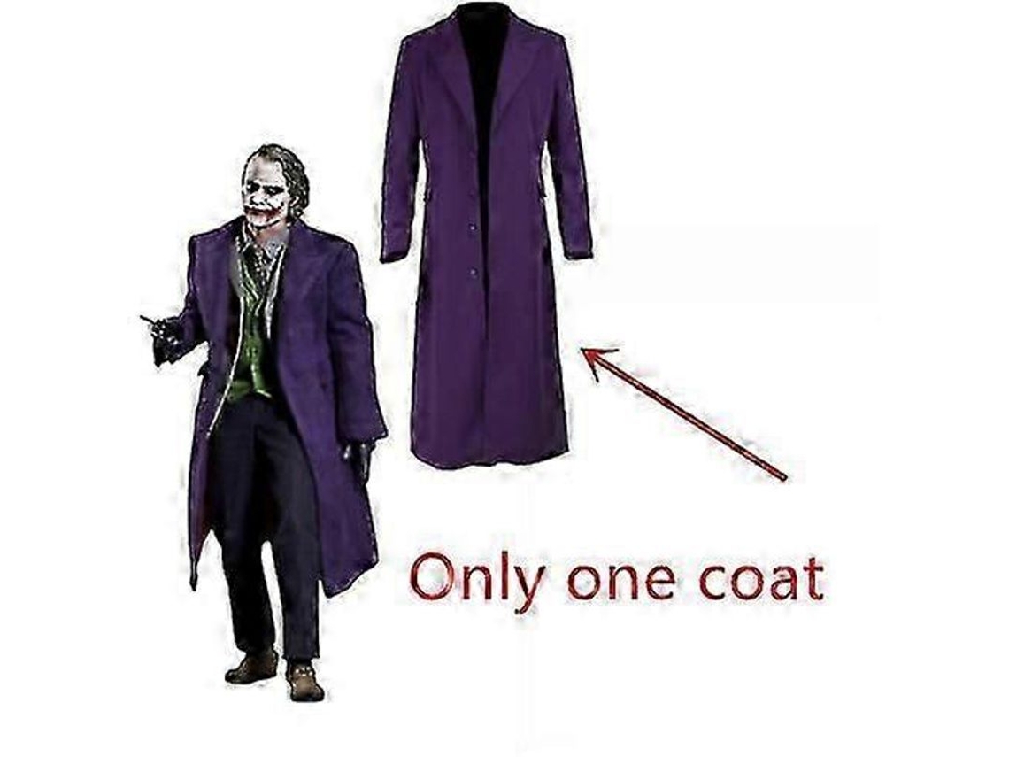 Traje De Cosplay Heath Ledger Joker De The Dark Knight Jaqueta Roxa Para Halloween Adultos Unisex S-mujer Apenas O Casaco