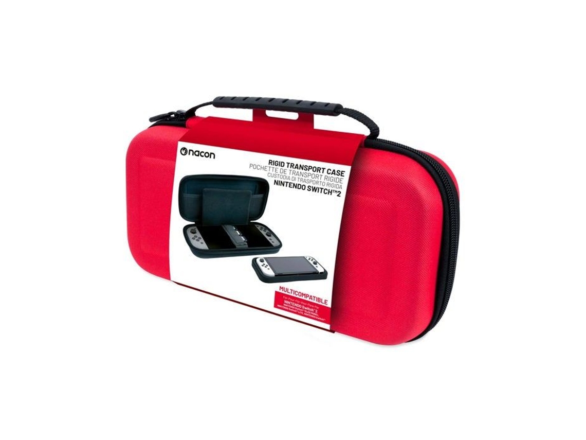 Estojo de Transporte Nacon Compatível com Nintendo Switch 2, Oled e Lite Vermelho Bolsa para Jogos Compacto BRILVIBERA