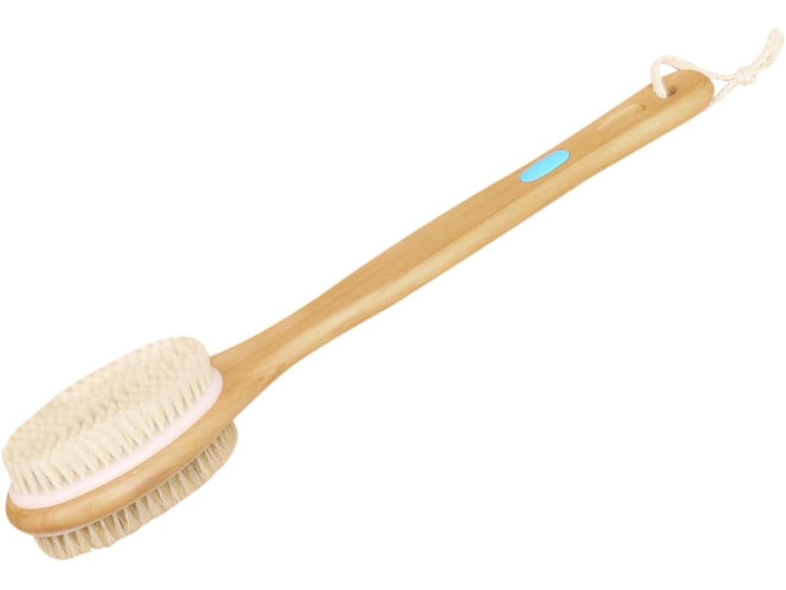 Escova De Banho E Massagem Dupla Face Com Cerdas Silicone Rígidas Antiderrapantes Ideal Para Toda A Família