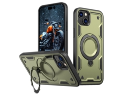 Capa Armor Híbrida Pc Tpu Para Iphone 15 - Suporte De Anel Magsafe