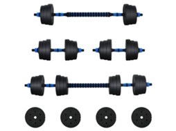 Conjunto 1 Halteres Ajustáveis Vidaxl Preto Pvc (121 X 19,5 X 19,5 Cm)