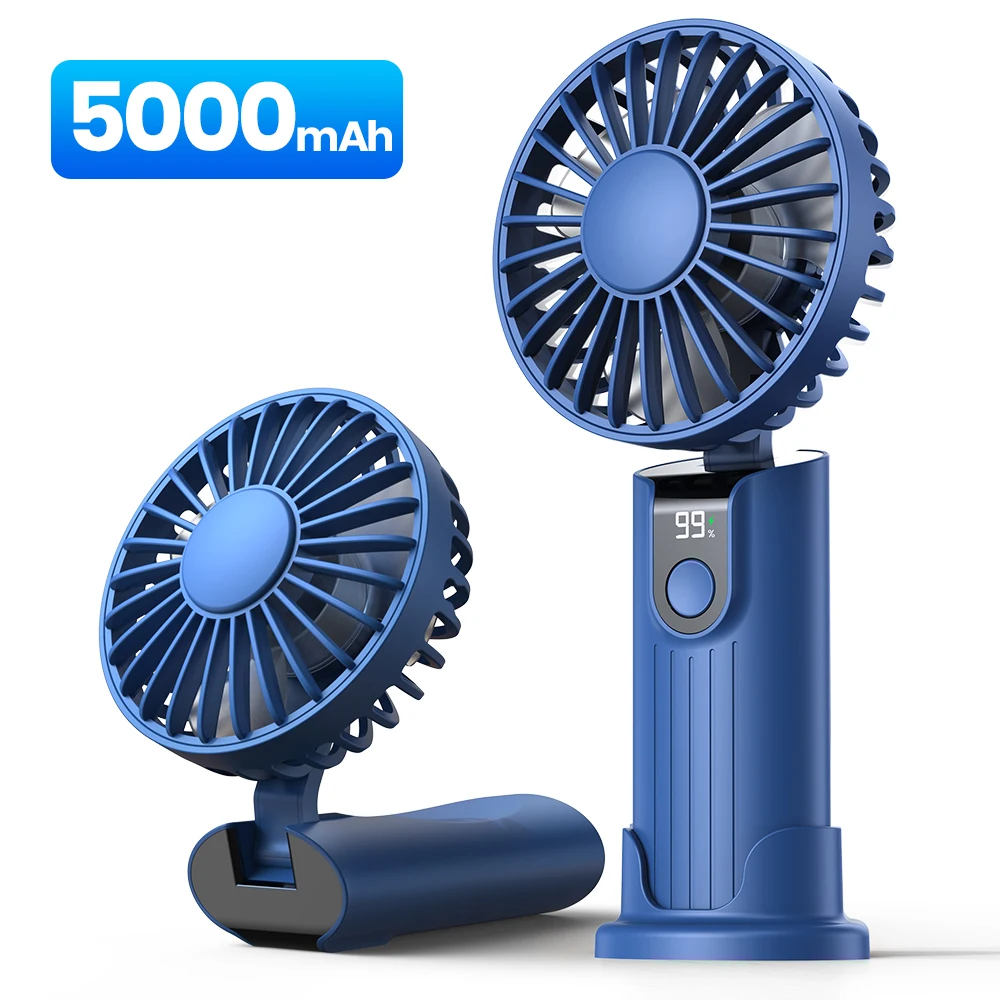 (azul 5000mah) Mini Ventilador Portátil De 5000mah