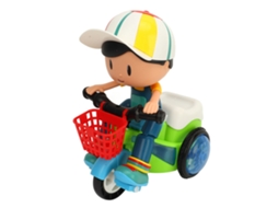 Ats brinquedo Triciclo Elétrico para Bebês com Sons Incríveis, Luzes Rotatsivas, Rodas Universais e Personagens de Stunt