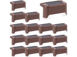 Pacote Com 16 Lâmpadas Solares À Prova Dágua Para Decks, Escadas, Cercas, Quintais, Pátios E Passarelas, Marrom Aquaforge