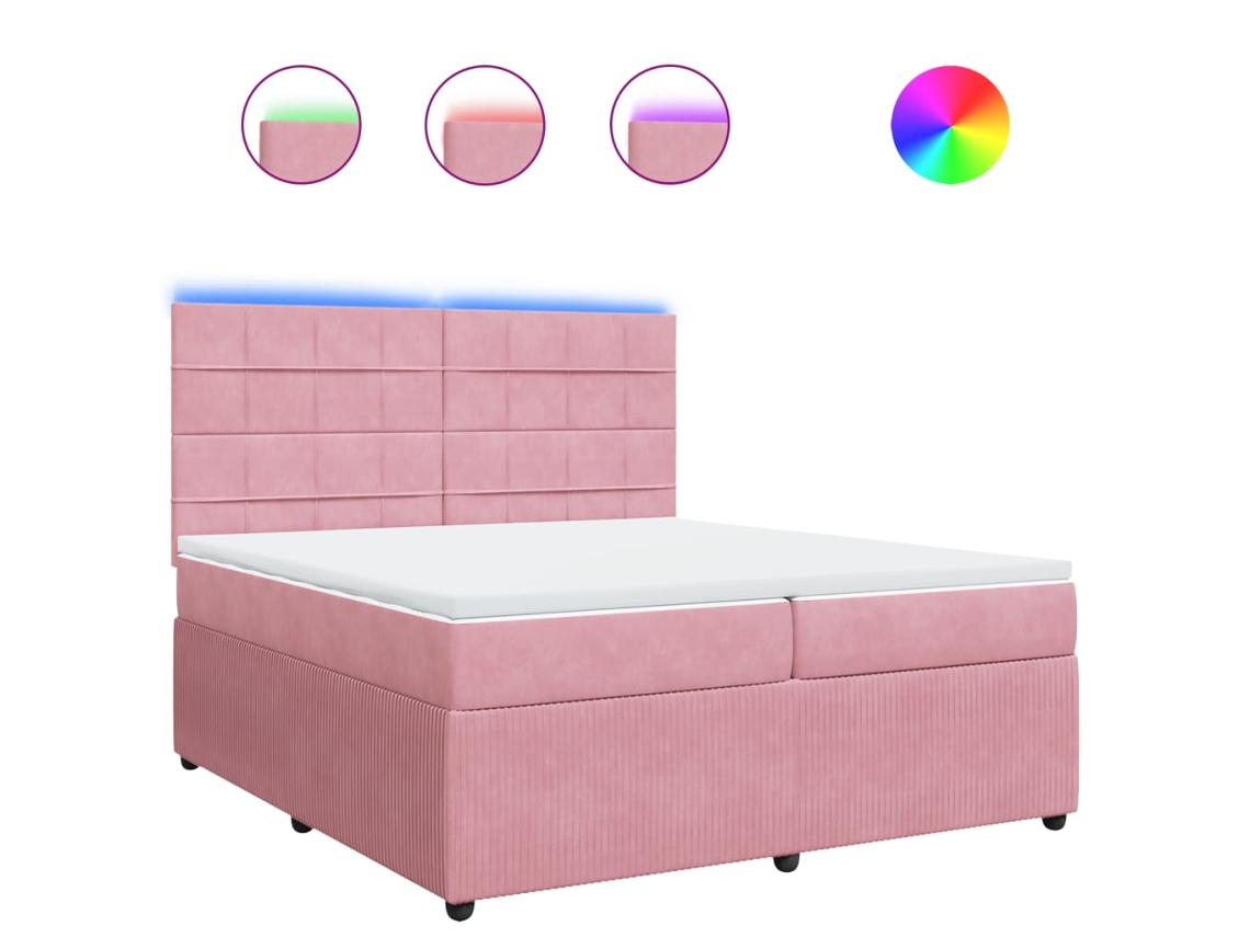 Box Spring Bed, Box Spring Beds Vidaxl Cor-de-rosa Veludo (200 X 200 Cm)