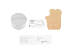 2026 lâmpada de Noite 3d Ilusão Visual Usb 4.5v com 7 Cores Touch, Base Branca, Luz Led de Mesa Romântica