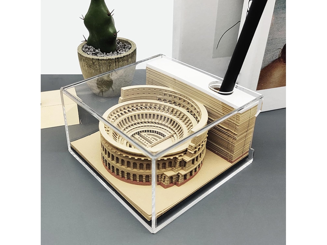 Bloco De Notas Com Calendário 3d 2026- De Páginas Destacáveis Para Escultura Do Tempo| Mini De Mesa 3d|