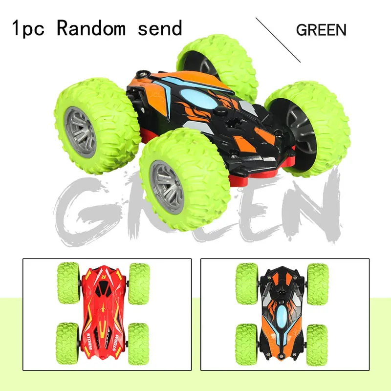(verde) Carro Acrobático Eletrônico Controlado Remotamente, Veículo Off-road Com Giro De 360 Graus E Capacidade De Dar Cambalhotas Em Ambos Os Lados.