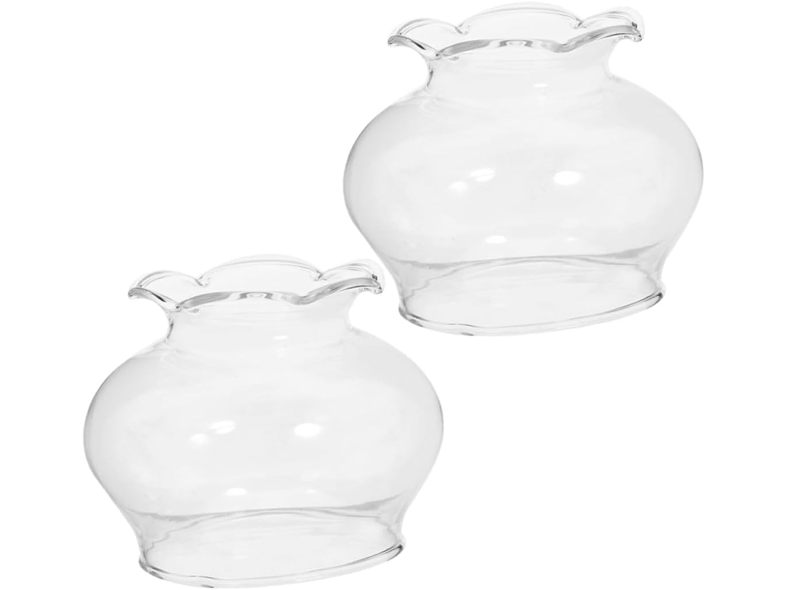 Conjunto De 2 Peças De Vidro Para Candeeiros De Óleo, Acessórios Decorativos Transparentes Para Lareira Em Estilo Retrô.