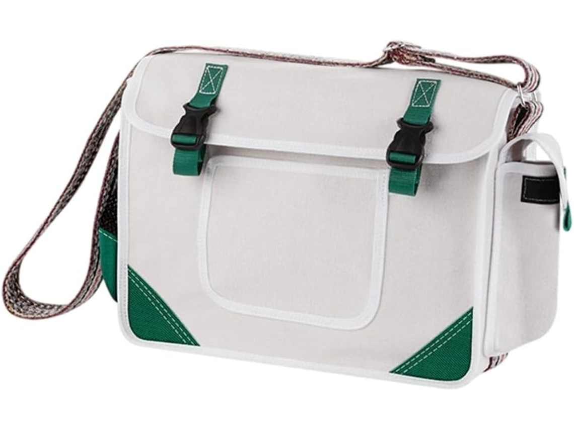 Bolsa de lona para mecânicos, com mais de 20 compartimentos para ferramentas e design ergonômico.