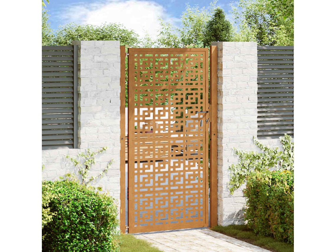 Vidaxl Portão De Jardim 100x175 Cm Em Aço Inoxidável Com Design Em Cruz