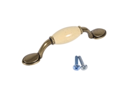 Laxiscreed Puxador De Cerâmica Bege Manchado 76mm Com Furos, Design Elegante Para Móveis