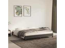 Vidaxl Estrutura De Cama Sem Colchão 180x200 Cm Veludo Cinzento-escuro