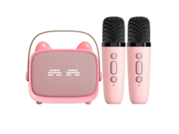 Karaoke sem fios MISSCA com coluna de som infantil, microfone integrado, rosa
