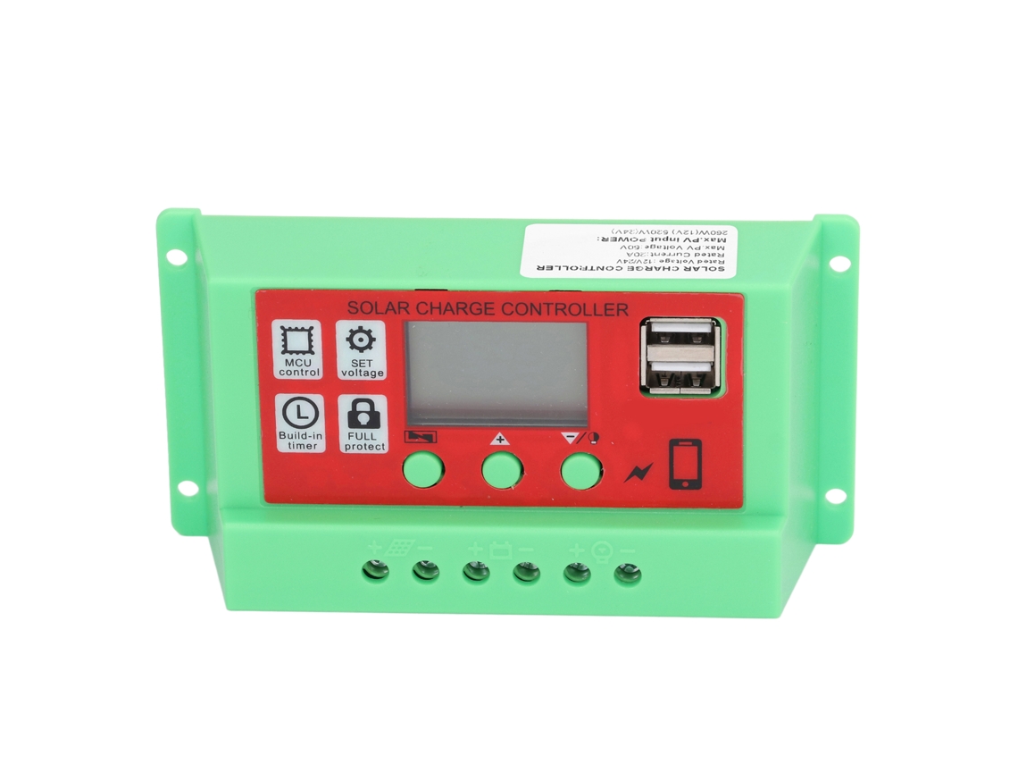 Controlador De Carga Solar Laxiscreed Com Ecrã Lcd E Regulação Pwm Para Painéis Solares