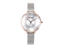 Relógio feminino de quartzo moderno com pulseira de aço, MDUG