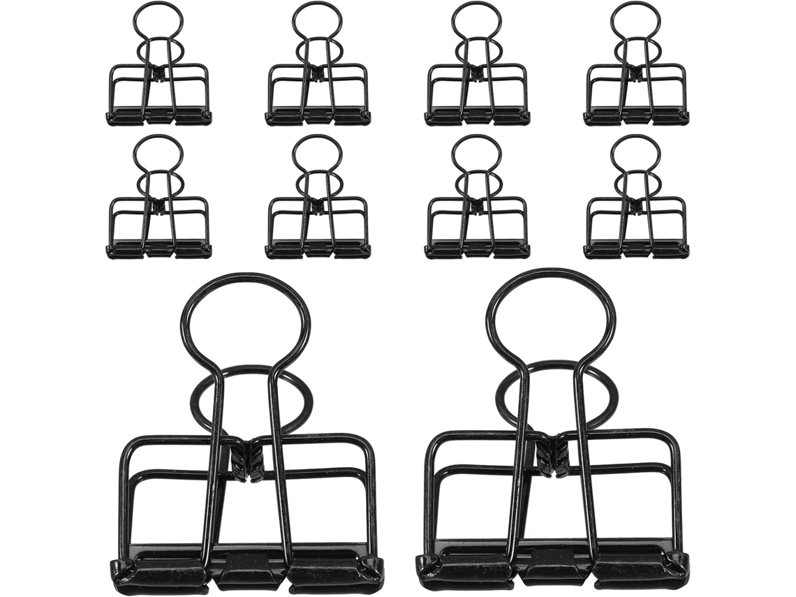 Clips de metal vermelhos Happyyami, pacote com 10 unidades, design durável para organização de mesa e projetos.