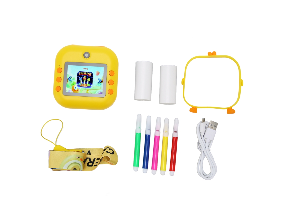 Câmera Instantânea Kids 2.4 Polegadas 48mp Amarela