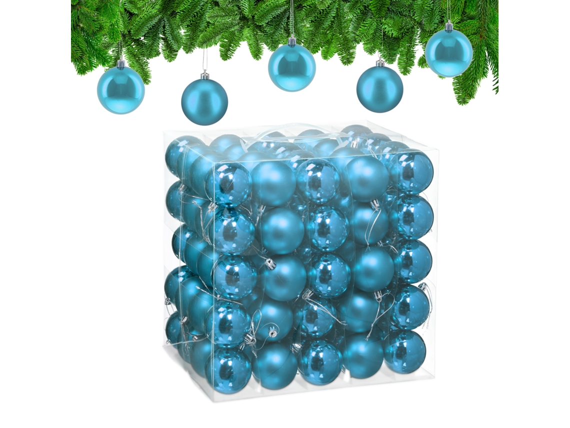Conjunto De 100 Bolas De Natal Relaxdays, Decoração Natalícia, Mate E Brilhante, Bolas De Natal ∅ 6 Cm, Diversas Cores