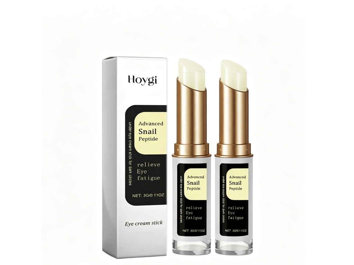 Kit com 2 Bastões de Creme para Olhos com Peptídeo de Caracol, 3g Cada, Bálsamo Anti fadiga para Olheiras e Linhas Finas.