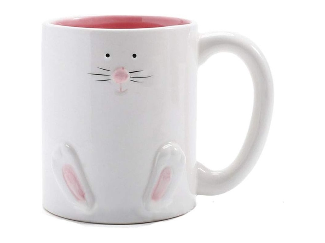 Taza De Cerámica Para Páscoa Com Coelho 14 Oz Presente Para Crianças Meninas Bebidas Café Suco Leite