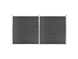 Vidaxl Conjunto De Painel De Vedação Wpc 353x186 Cm Preto