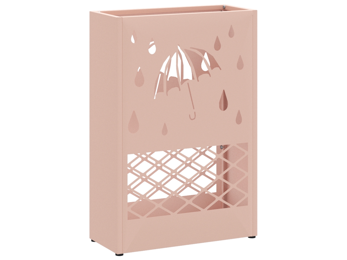 Su Porte Para Guarda-chuva Rosa Moderno Com Armazenamento Vidaxl Rosa Metal