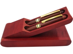 Estojo Multifuncional De Madeira Vermelho Escuro Nuobesty Com 3 Peças Para Canetas, Ideal Para Homens De Negócios.
