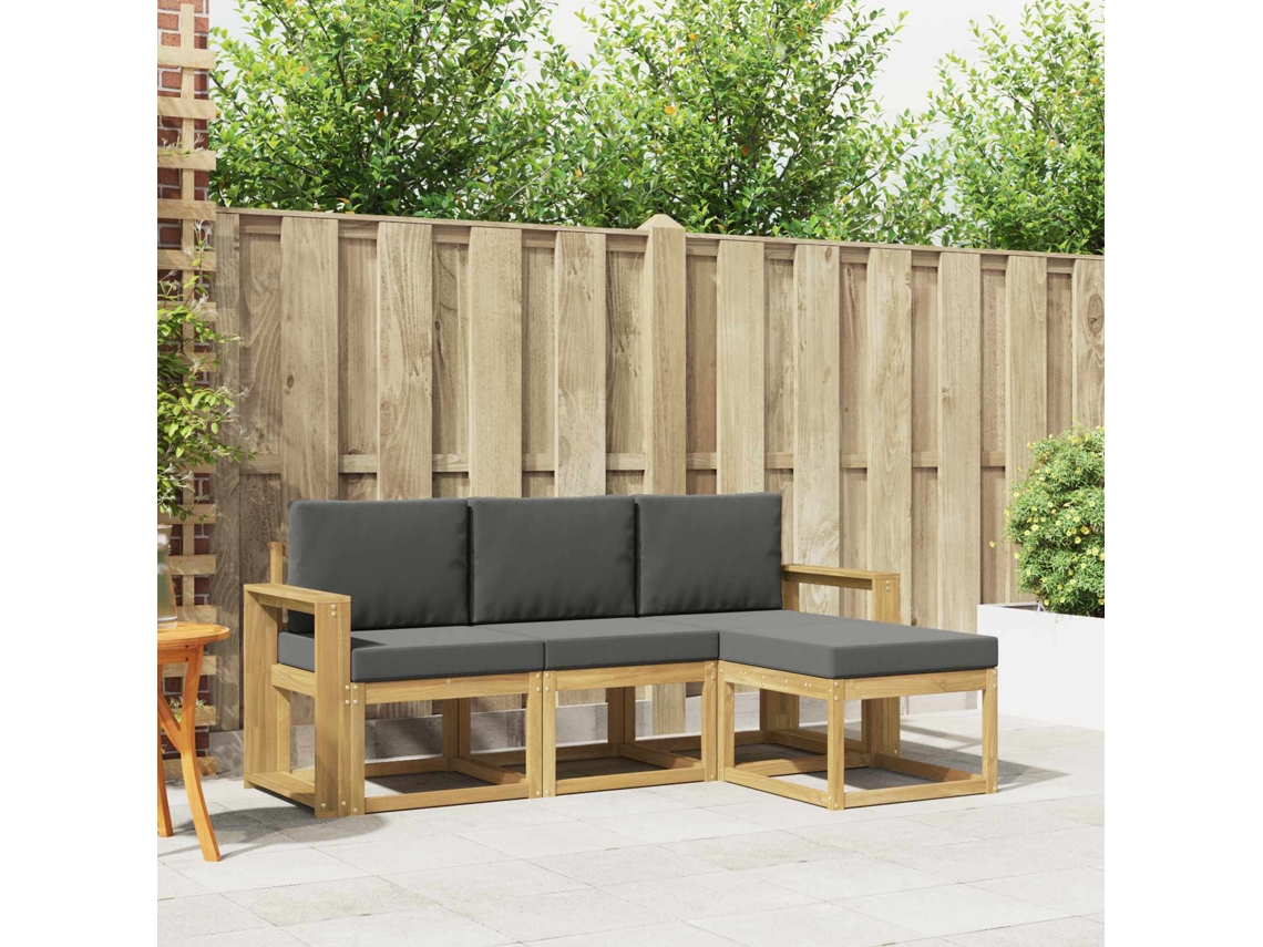 Vidaxl Conjunto De Sofás Para Exterior 4 Pcs