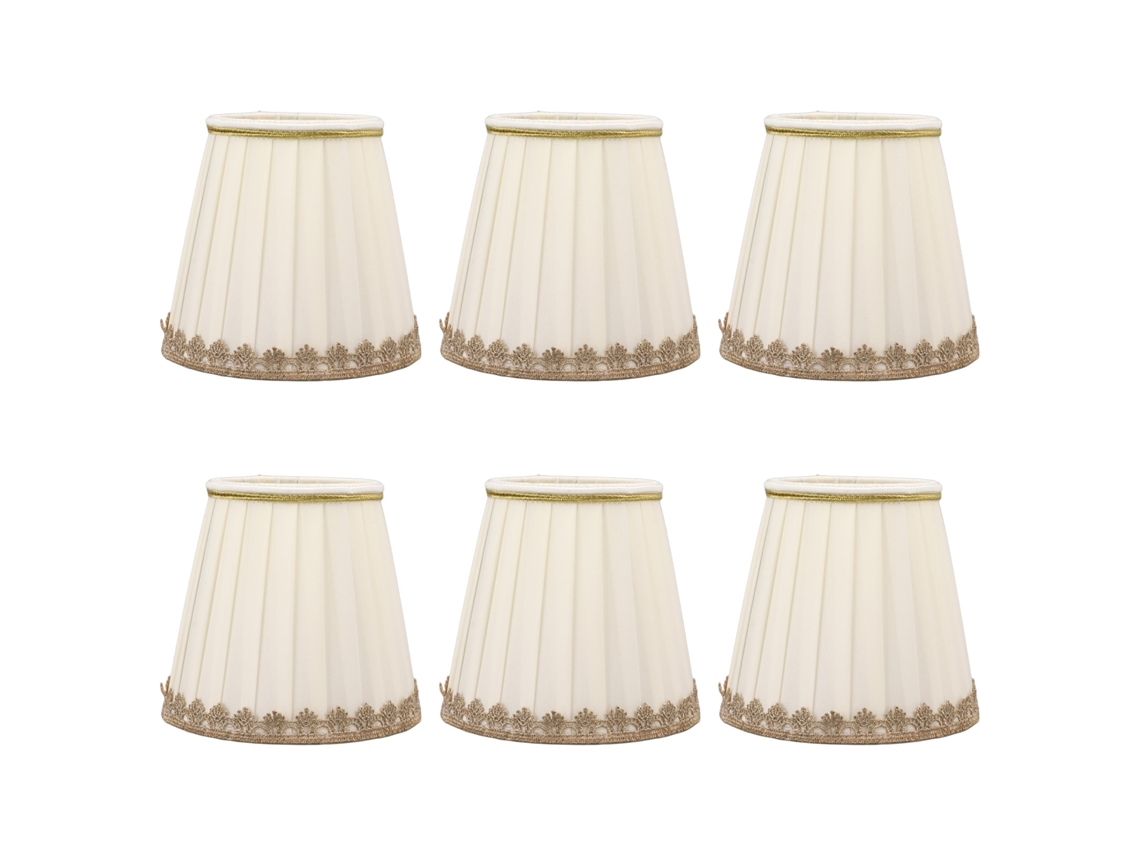 Conjunto De 6 Abajures Tecido Com Presilhas Para Luminárias Mesa E Parede.-aquaforge
