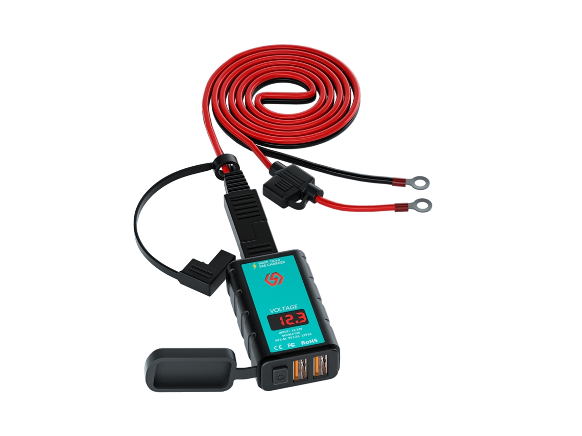 Carregador Usb Moto Com Voltmeter Quick Charge 3.0 12-24v