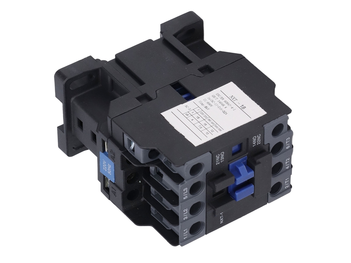 Contator Ca 50hz De 32a Em Plástico Termofixo Pa66, Para Controle Automático, Trilho Din