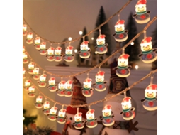 Luzes de Natal com boneco de neve e papai Noel LED branco quente MARCA
