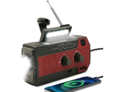 Rádio solar movido a energia eólica, emergência, manivela autossuficiente com lanterna LED, alarme SOS AQUAFORGE