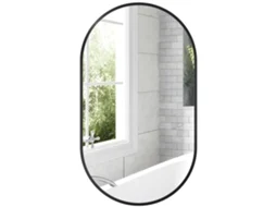 Espelho Casa de Banho Liga de Aluminio, Mdf e Vidro Cor Preto 40x3x70 cm Homcom