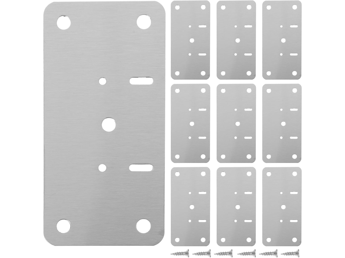 Artibetter Conjunto De 10-placas Reparo Para Dobradiças Portas Armário Com Base Fixação E Montagem Em Aço Inoxidável 0