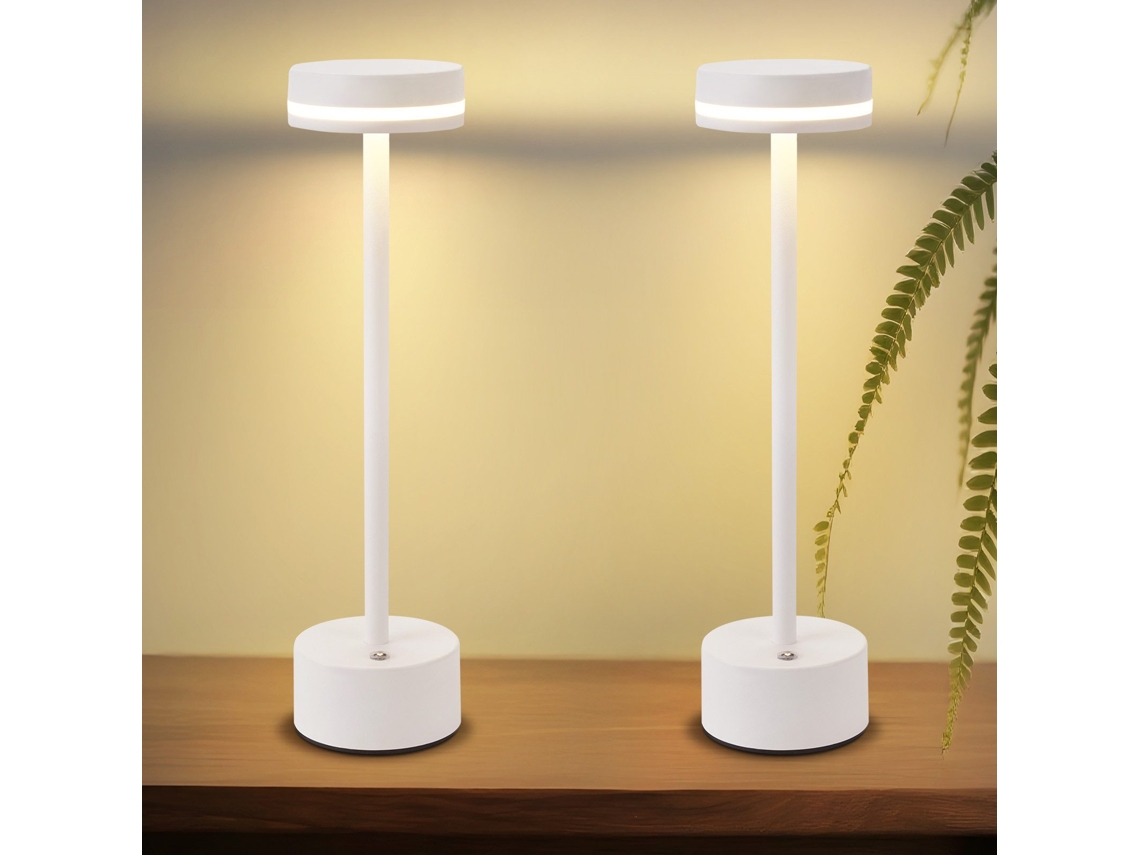 Nettlife Candeeiro De Secretária Led, A Pilhas, Sem Fios, Regulável, Recarregável Via Usb-c, Com Controlo Por Toque, Para Quarto E Sala
