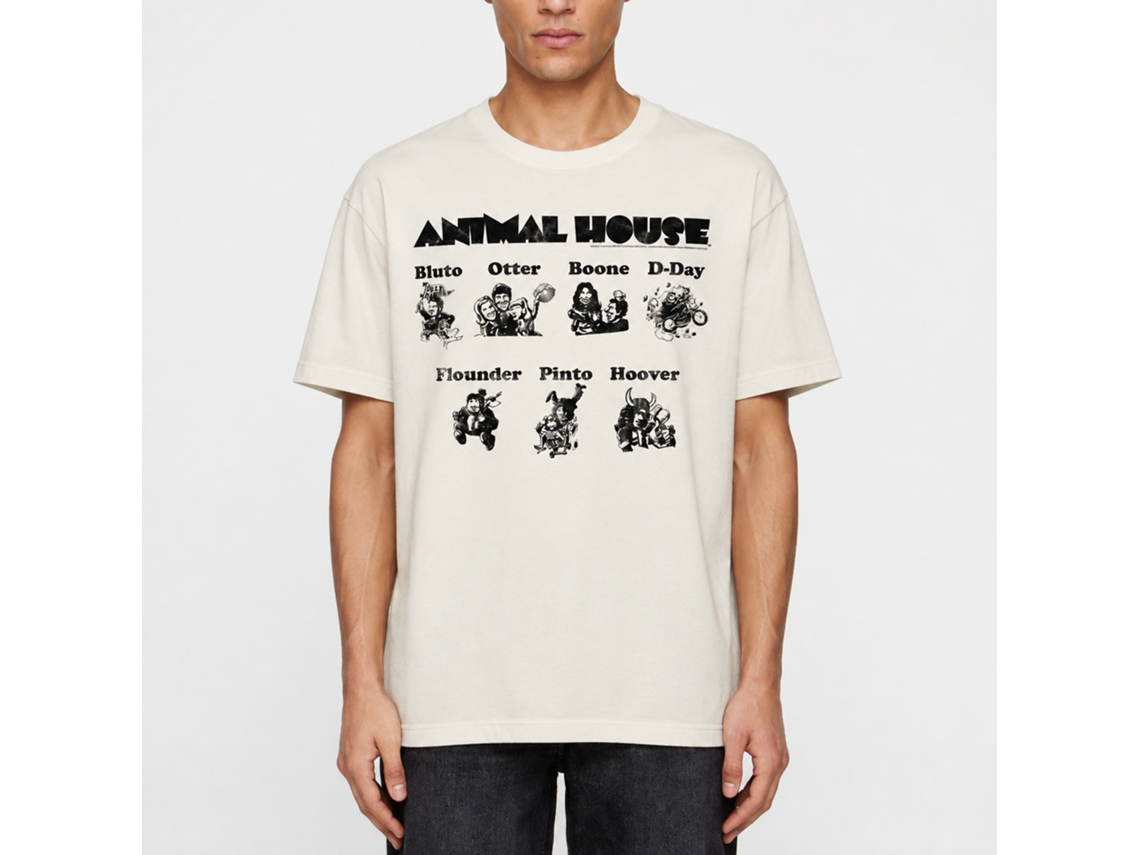 Rockinstone Animal House Movie Cartoons Solid Natural Adult T-shirt Size:l