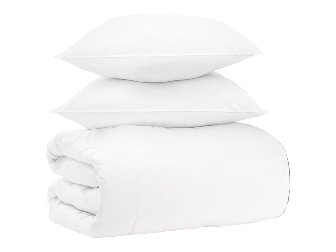 Vidaxl Conjunto De Edredom 3 Unid. Branco Bambu
