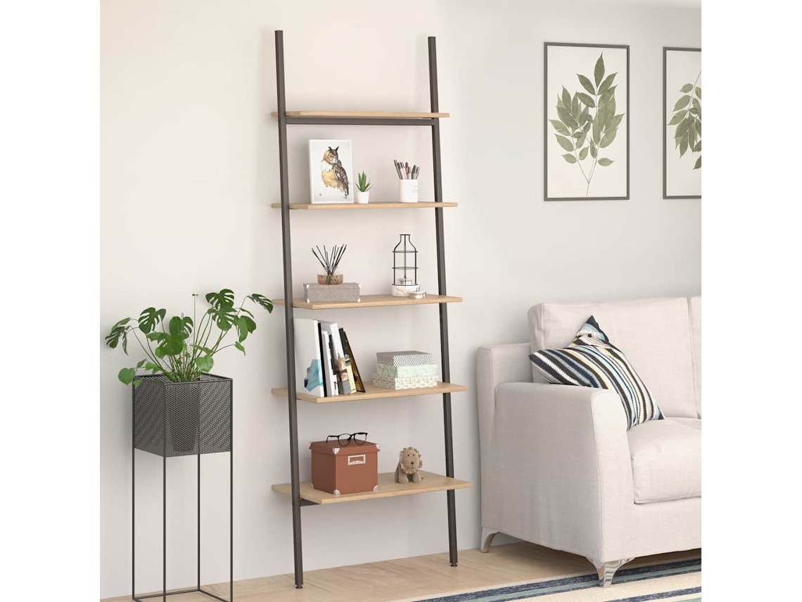 Vidaxl Unidade 5 Prateleiras 64x34x185,5 Cm Castanho-claro E Preto